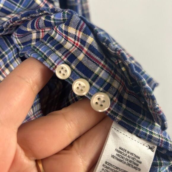 POLO RALPH LAUREN Classic Fit Plaid Oxford Shirt Blue L - Picture 7 of 8